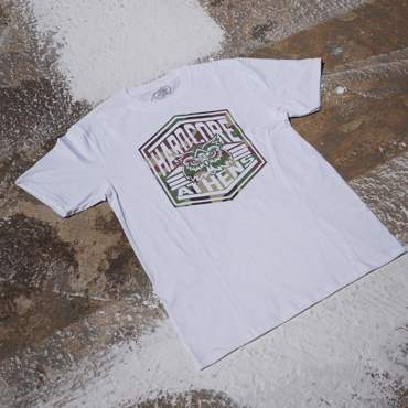 Athens Hardcore Camo Logo tshirt -white